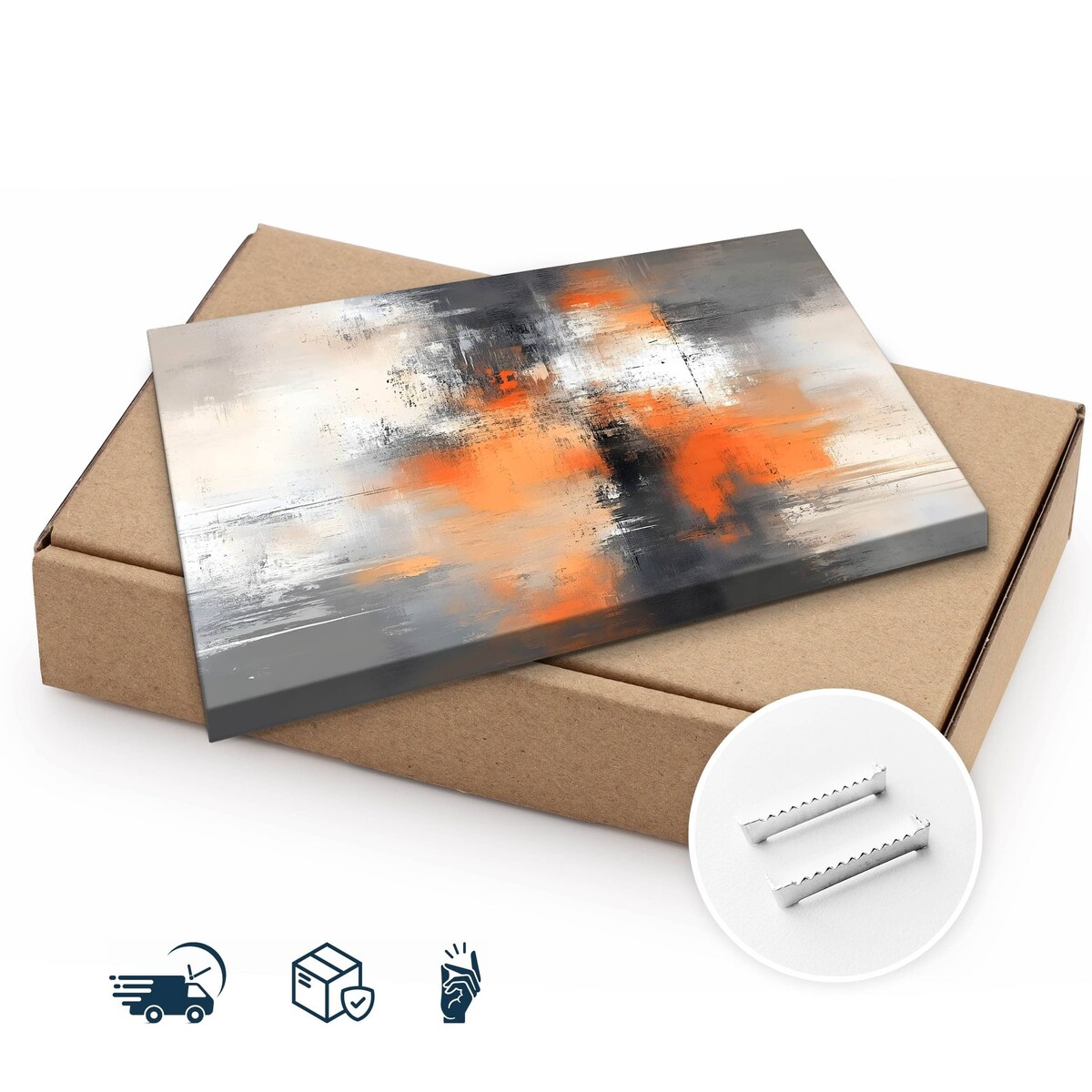 Obraz Ścienny Do Salonu Sypialni Pomarańczowa Abstrakcja Malarstwo 120x80cm