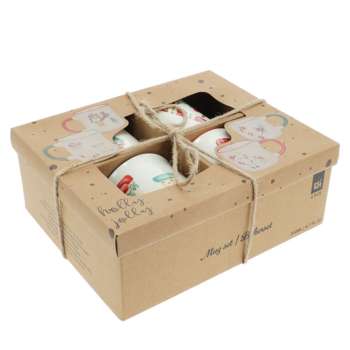 Kubki Świąteczne Zestaw Kubków Świątecznych 4 Szt X 200 Ml