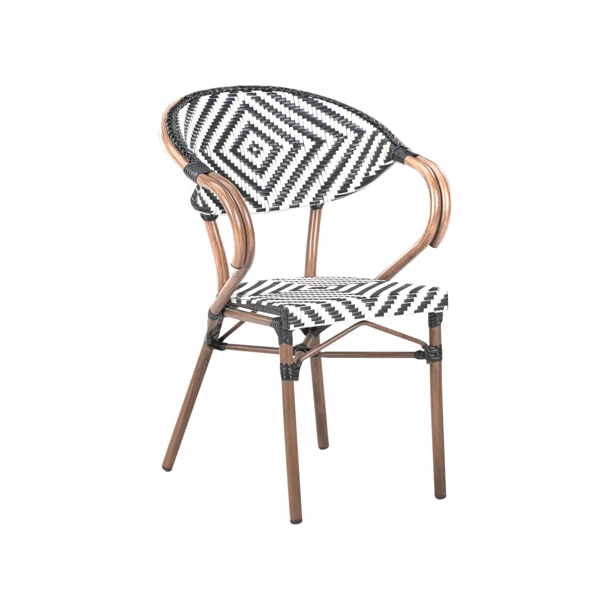 Zestaw ogrodowy dla 4 osób RIFREDDO Technorattan Czarny/ biały