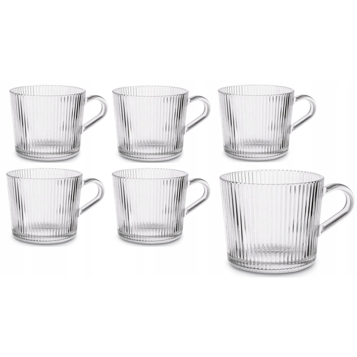 6x 400 ml KUBEK FILIŻANKA szklanka w paski na herbatę kawę latte desery