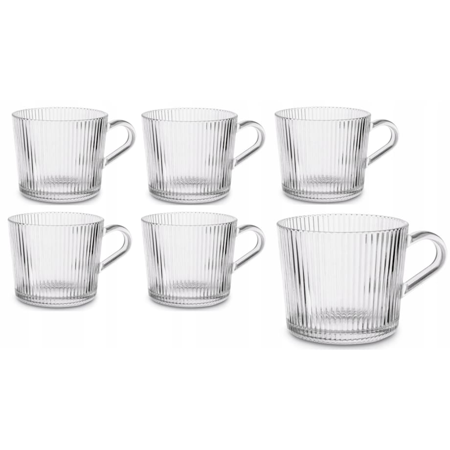 6x 400 ml KUBEK FILIŻANKA szklanka w paski na herbatę kawę latte desery