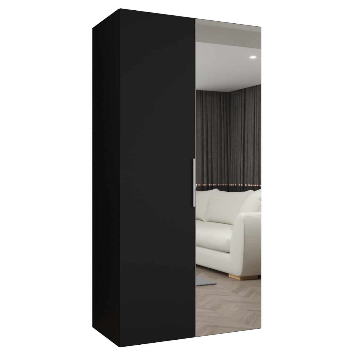 Szafa uchylna otwierana MARBELLA 2 100 wys. 202 cm Czarny + u. Kaszmir