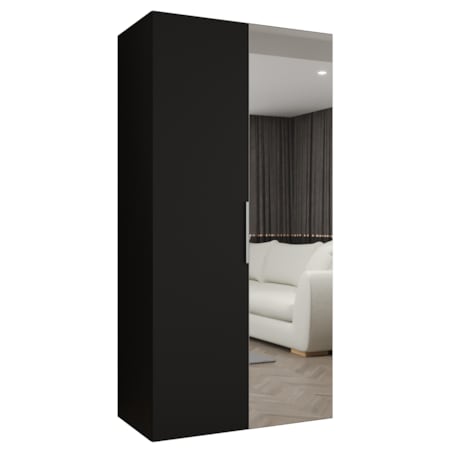 Szafa uchylna otwierana MARBELLA 2 100 wys. 202 cm Czarny + u. Kaszmir