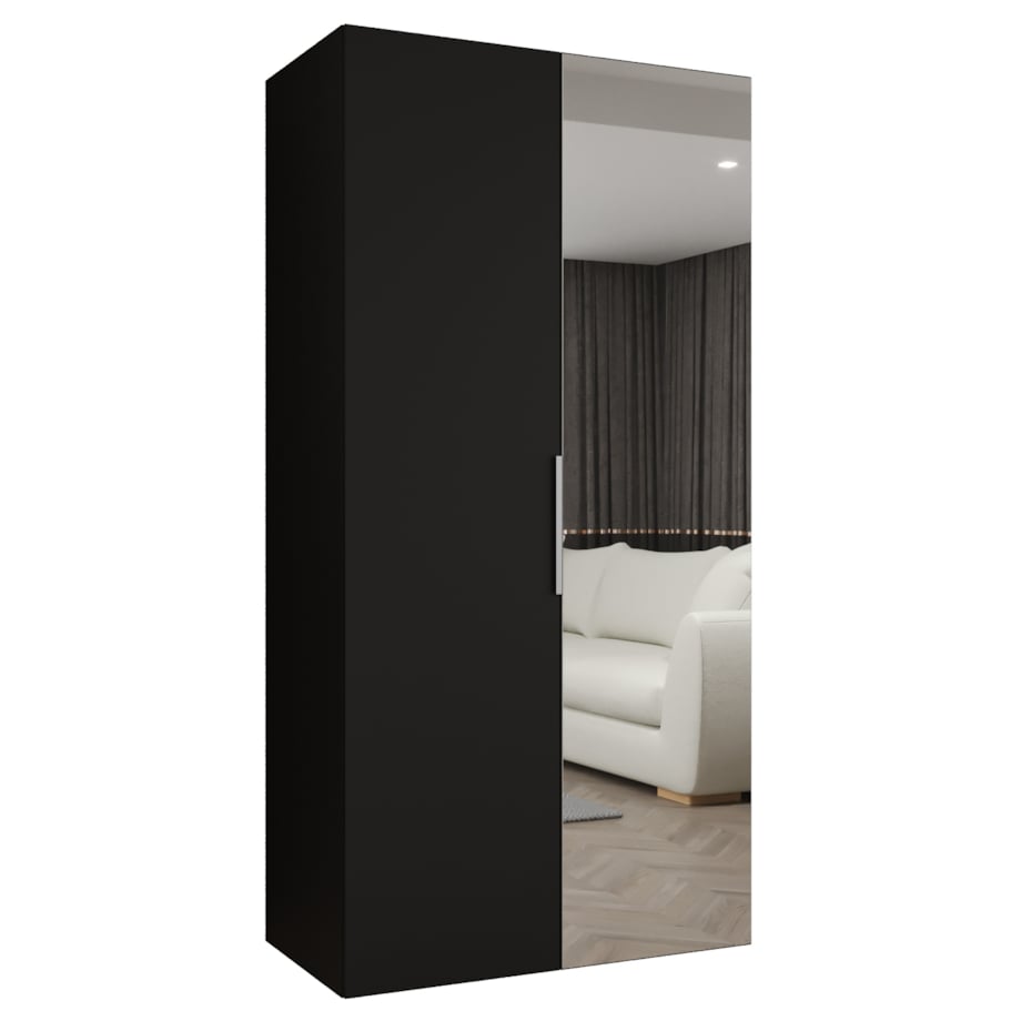 Szafa uchylna otwierana MARBELLA 2 100 wys. 202 cm Czarny + u. Kaszmir