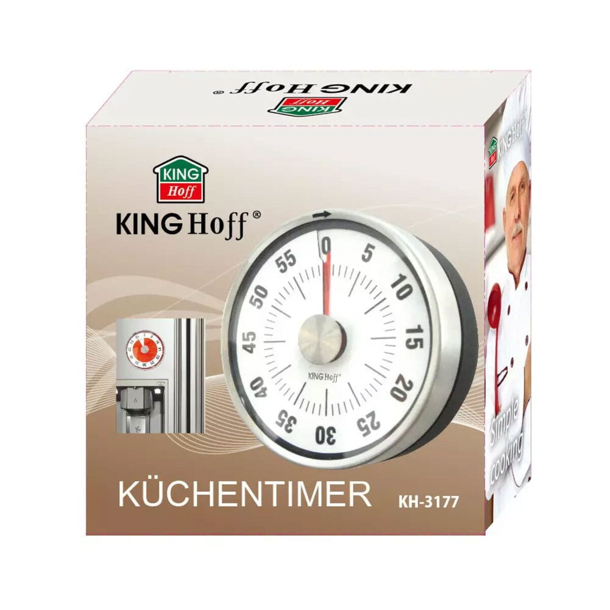 Minutnik kuchenny na magnes 2 kolory KINGHOFF