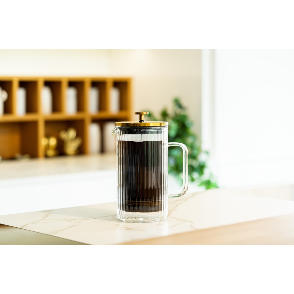 Zaparzacz do kawy i herbaty z podwójną ścianką 1000 ml Tulip złoty mat 0664