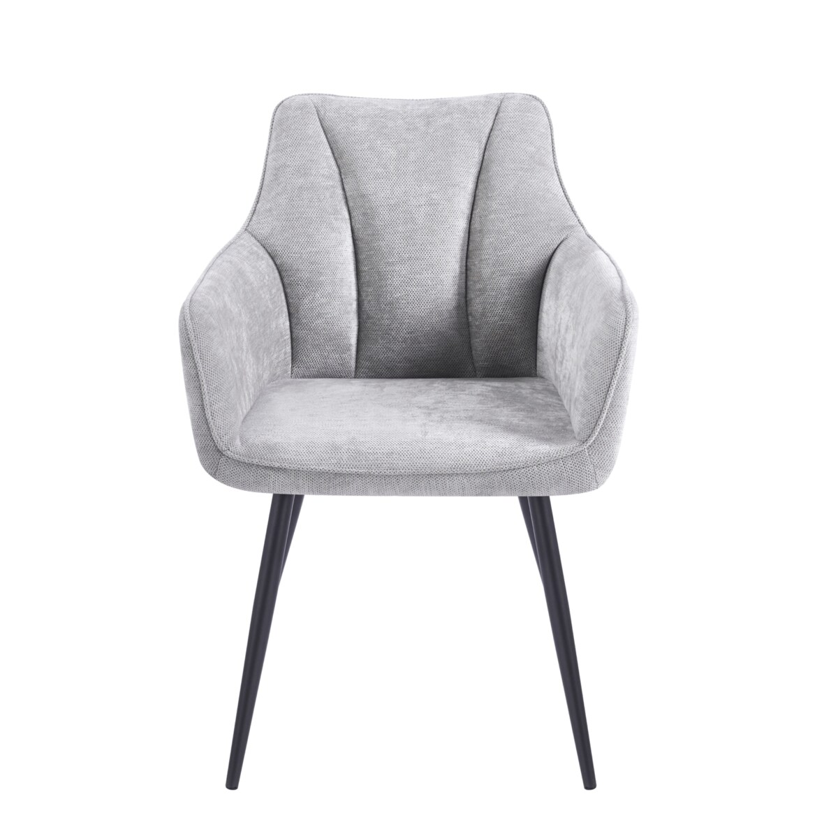 Krzesło szare tapicerowane tkaniną ADELE II do salonu jadalni czarne nogi