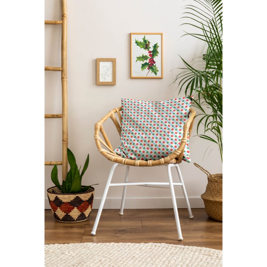 Poduszka świąteczna - Świąteczna kratka 45x45 cm