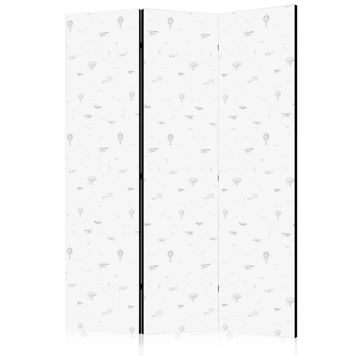 Parawan jednostronny Dla dzieci 135x172 cm 3-częściowy czarny