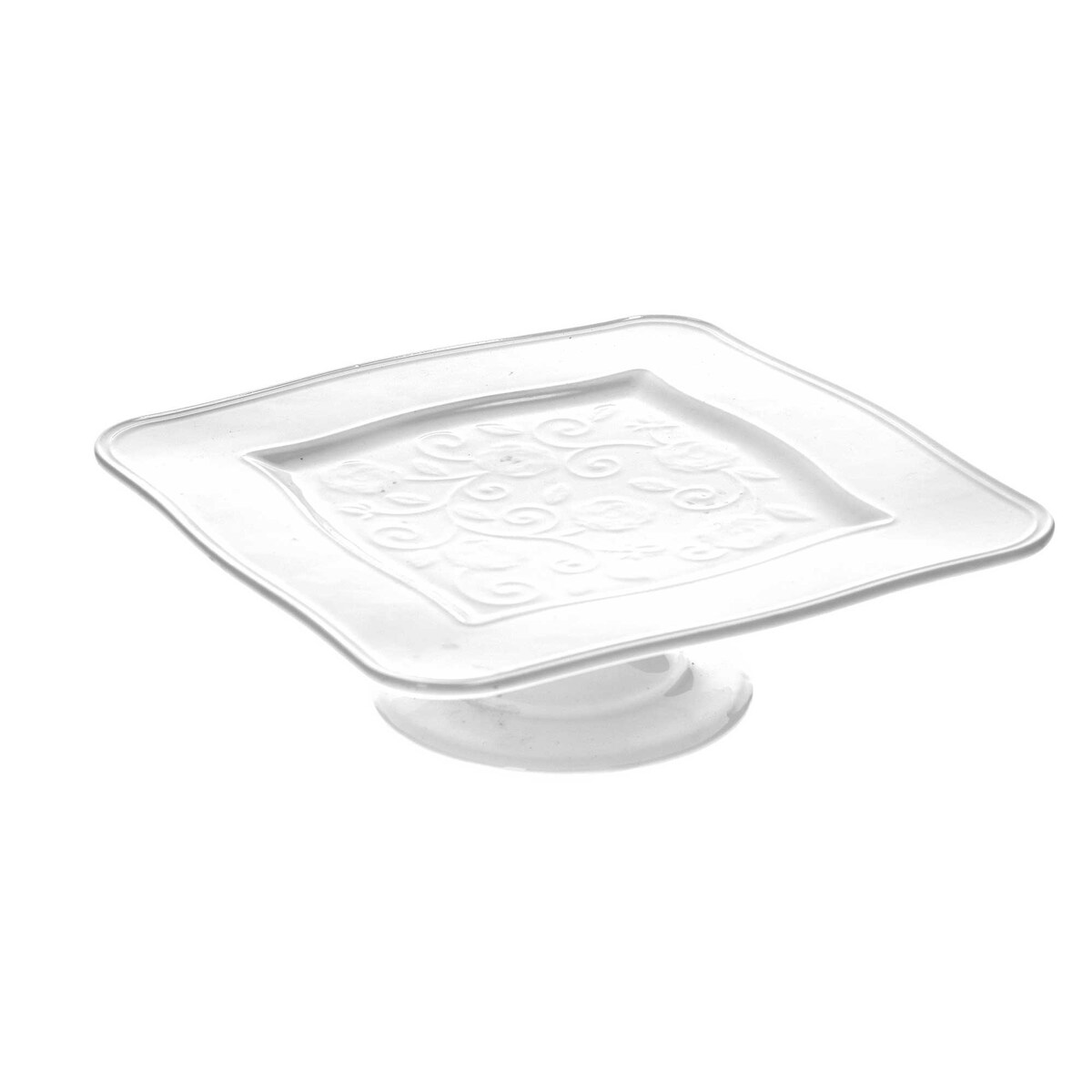 Prostokątna patera do ciast Florentina - Biały, 20 cm