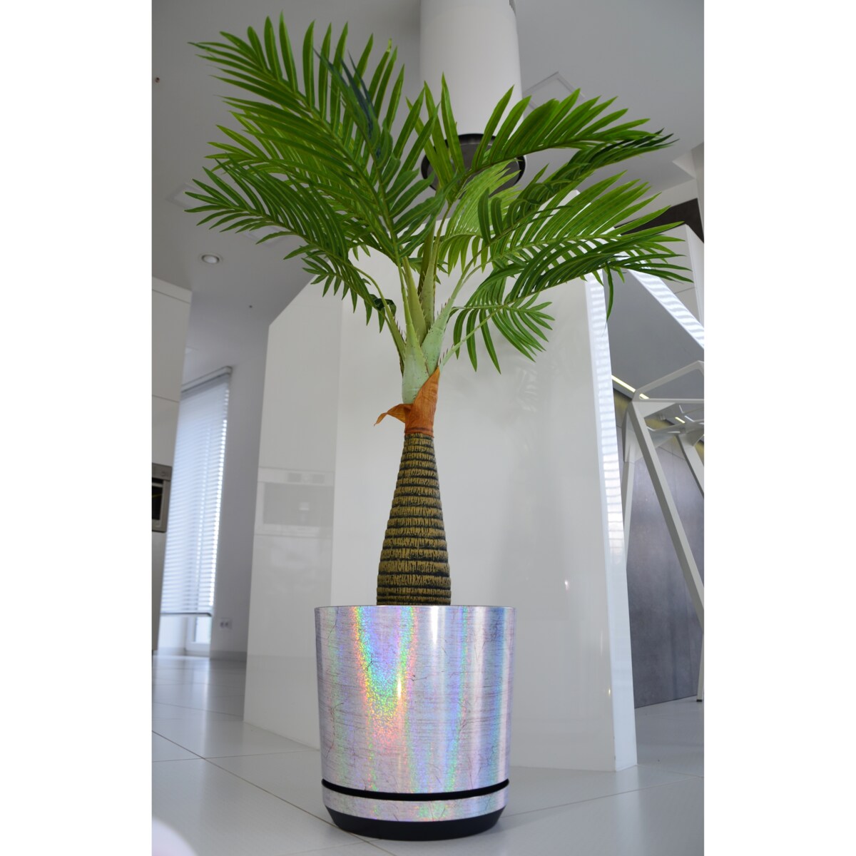 12 cm piękny wzór KSIĘŻYCOWY BLASK srebrna niezwykły tęczowy efekt holograficzne drobinki mieniąca brokatowa