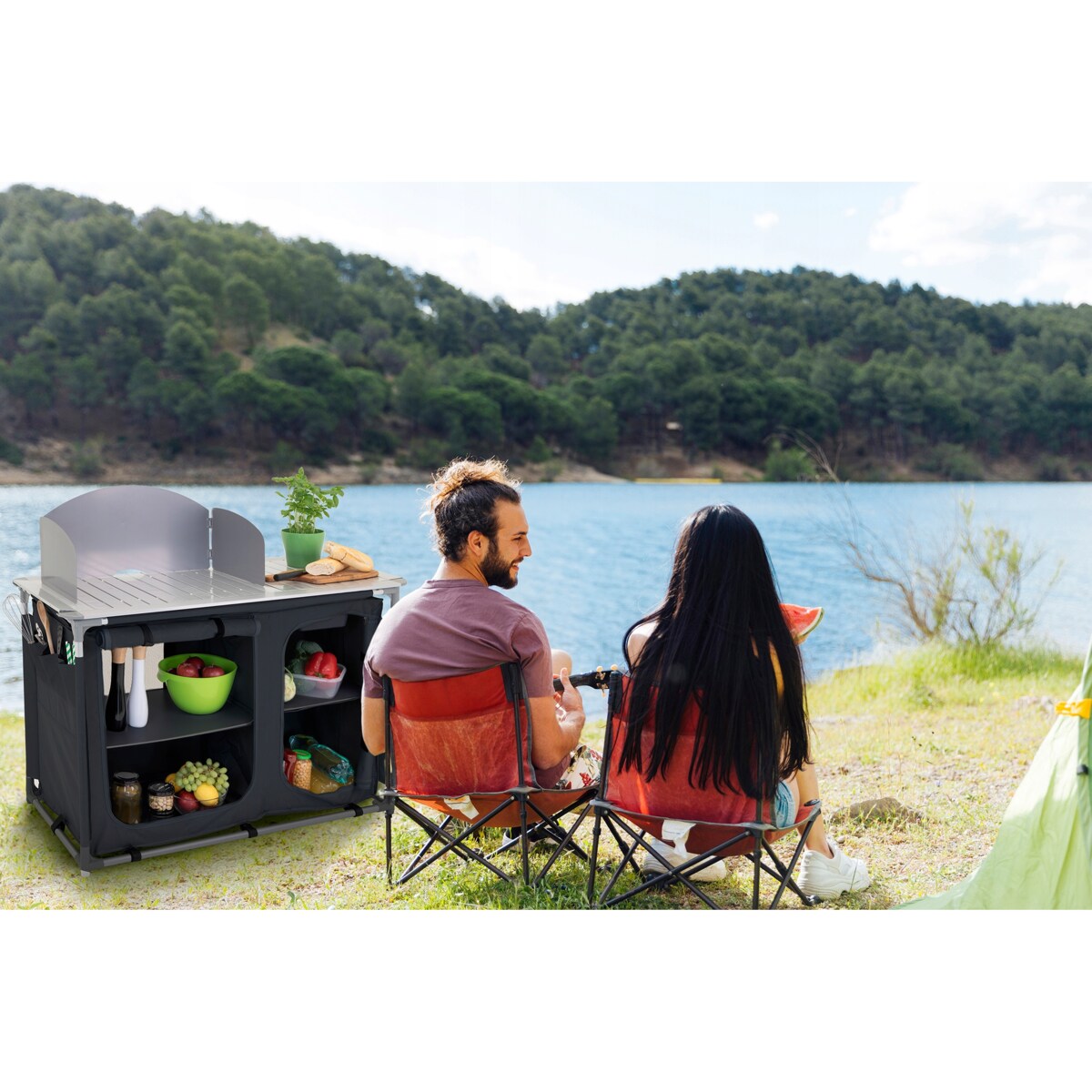 KUCHNIA TURYSTYCZNA SZAFKA stół składany ogrodowy torba KEMPINGOWY stolik