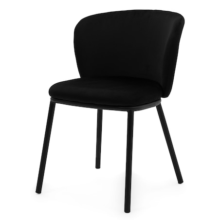 KRZESŁO TAPICEROWANE WELUROWE DO SALONU JADALNI GLAMOUR CZARNE BARI
