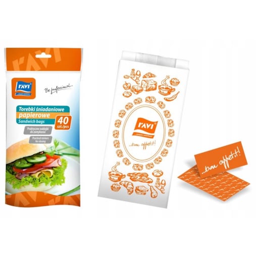 TOREBKI PAPIEROWE ŚNIADANIOWE NA KANAPKI 40 szt