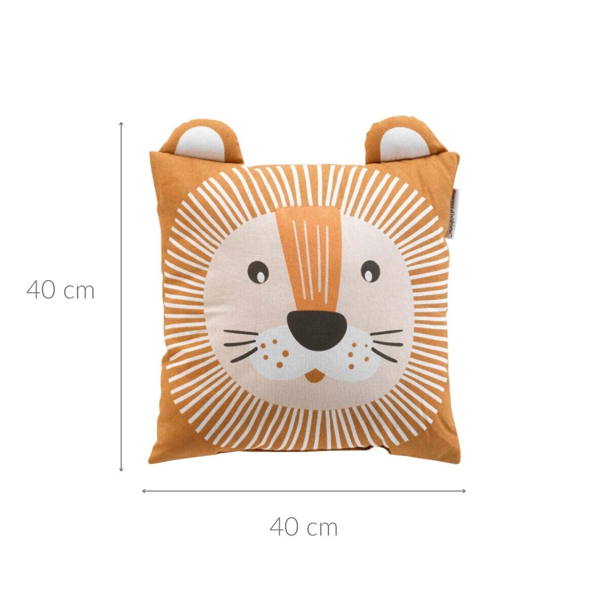 Poduszka dziecięca z uszami, lew, 40 x 40 cm