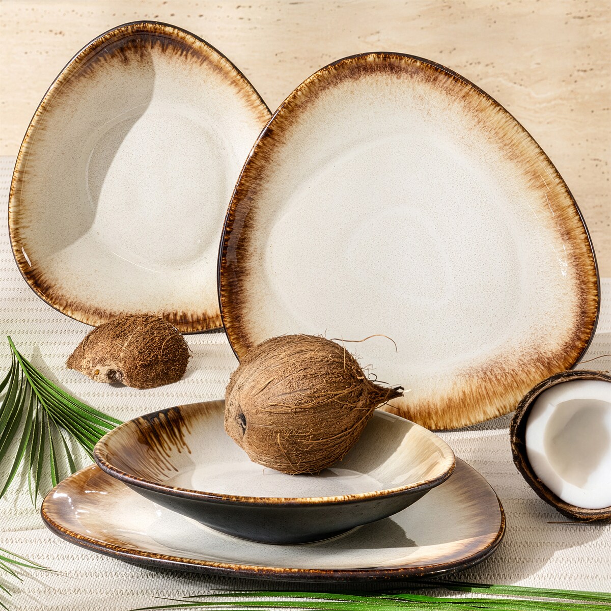 Konsimo PRIMA Zestaw obiadowy 2os. (4 el.), jasnobeżowy