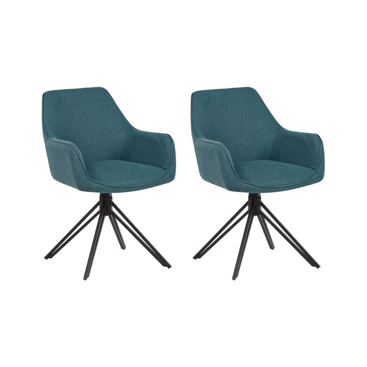 Zestaw 2 krzeseł JODAR Tkanina Lazurowy