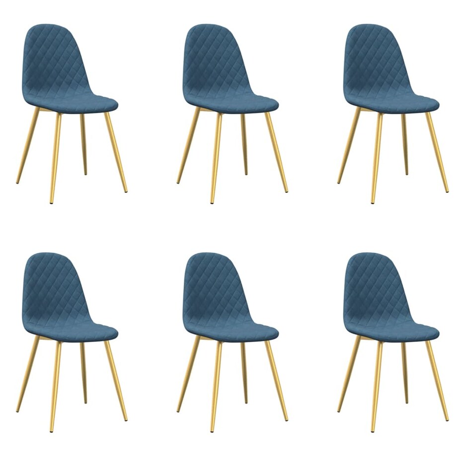 vidaXL Krzesła stołowe, 6 szt., niebieskie, obite aksamitem