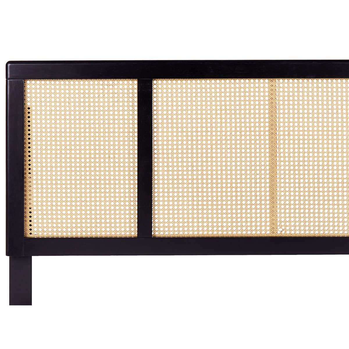 Łóżko drewniane z LED 160 x 200 cm czarne AURAY