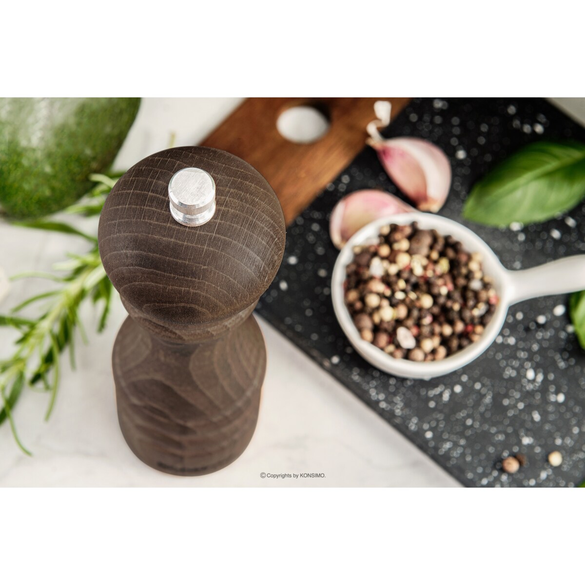 Konsimo MILOS Zestaw młynków 18 cm, 2 szt. orzech olejowany, orzech