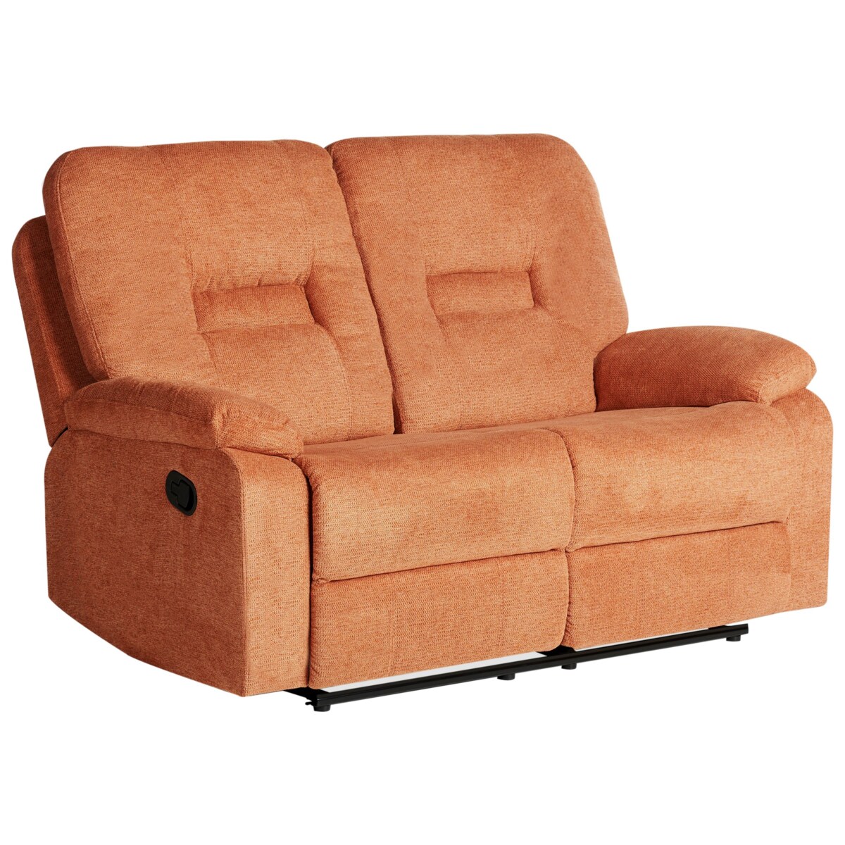 Sofa z manualną funkcją relaksu 2-osobowa pomarańczowa BERGEN