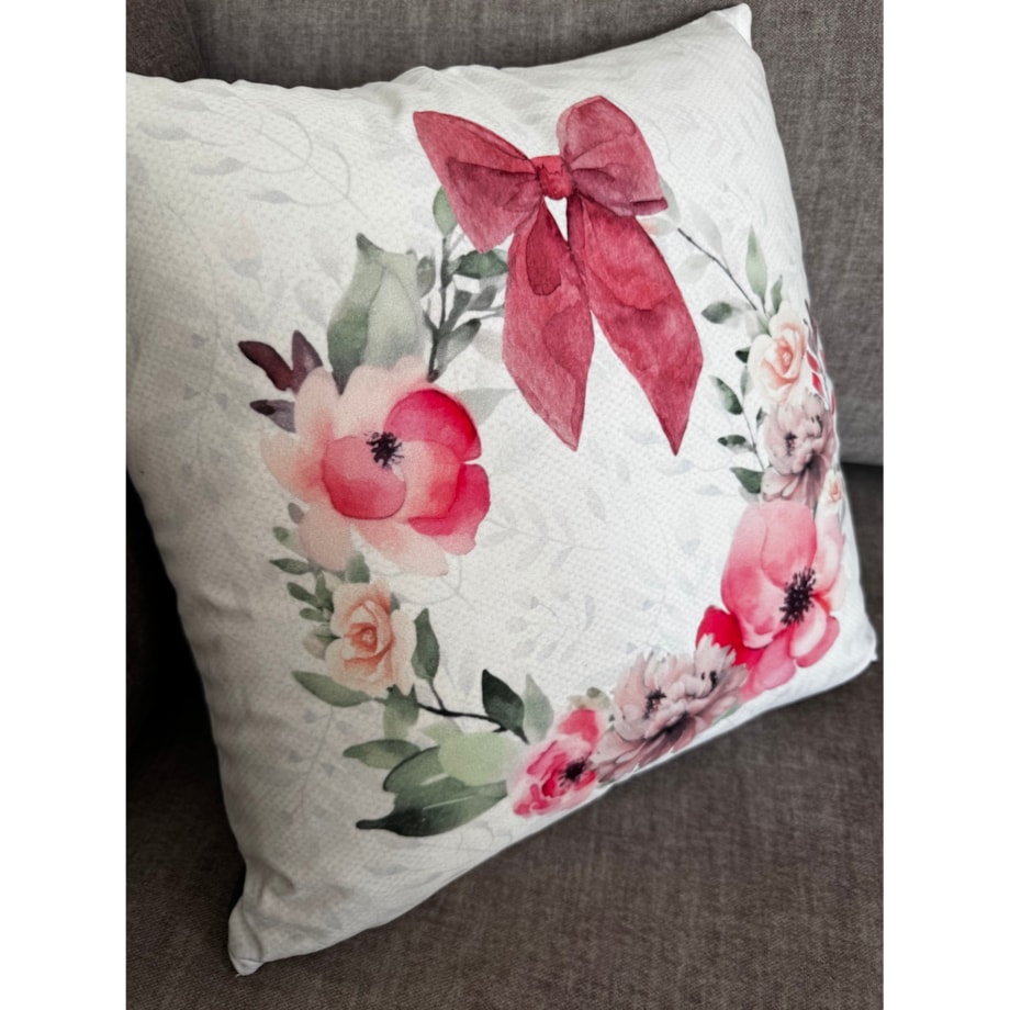 Welurowa poszewka na poduszkę z Wielkanocnym Wianuszkiem