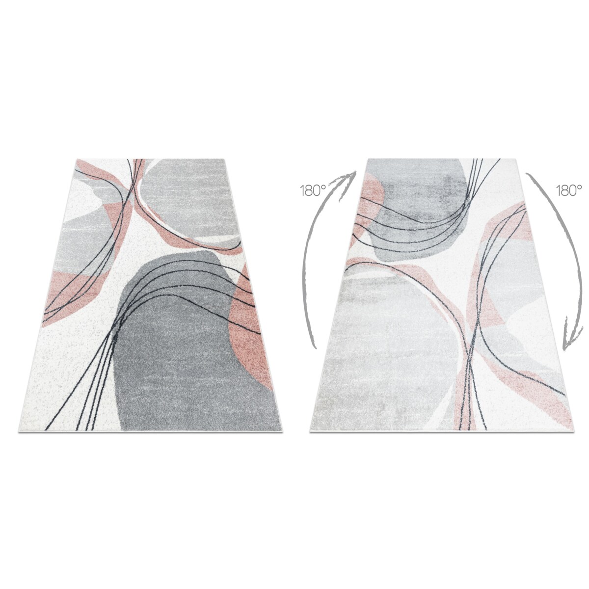 Dywan FUSION 5868 biały / ciemny róż - 280x370 cm