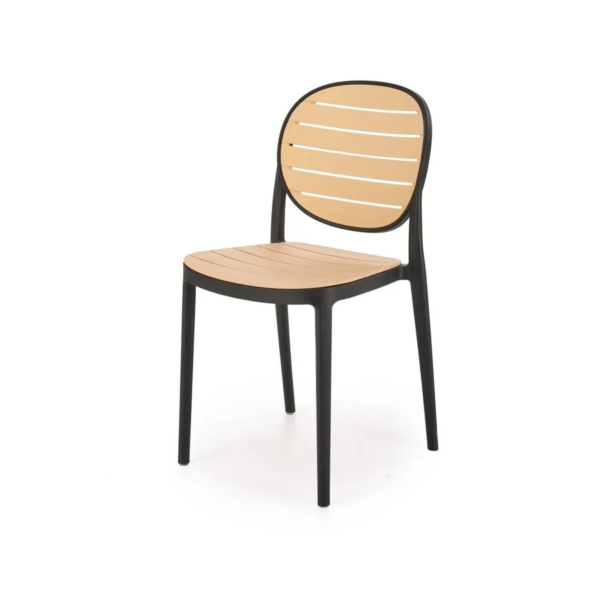 Krzesło K529 czarne/beżowe z tworzywa PVC