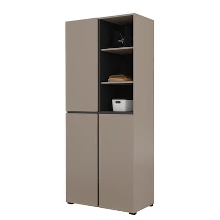 Szafa do przedpokoju CROSS 3D 80cm congo/czarna z półkami