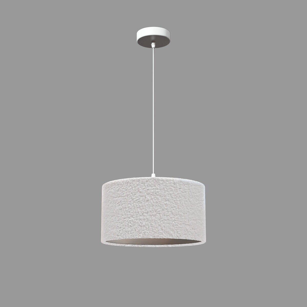 Lampa wisząca TINA, abażur bouclé, Ø 37 cm