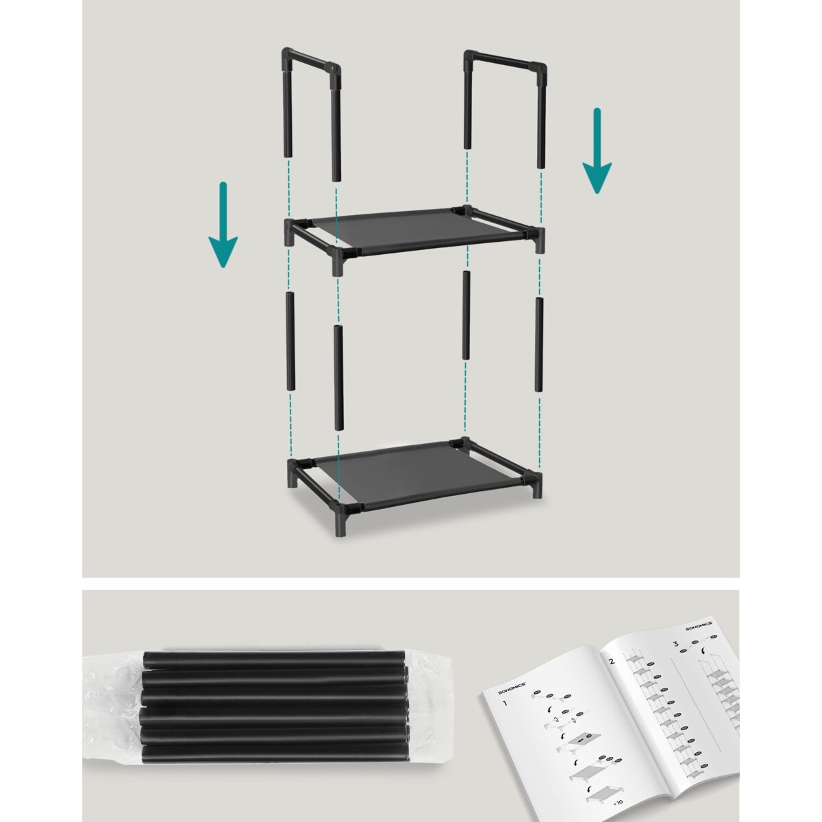 Szafka Na Buty 33X33X173 Cm Czarny