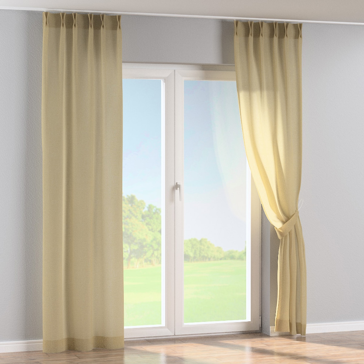 Zasłona na haczykach flex podwójnych 130x245 jasny beż