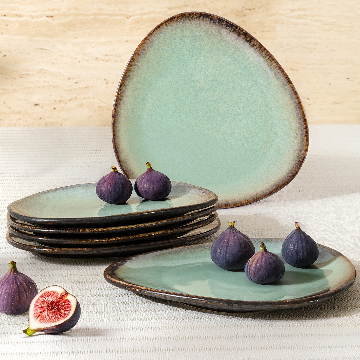 Konsimo PRIMA Talerz deserowy 6 szt., szałwiowy