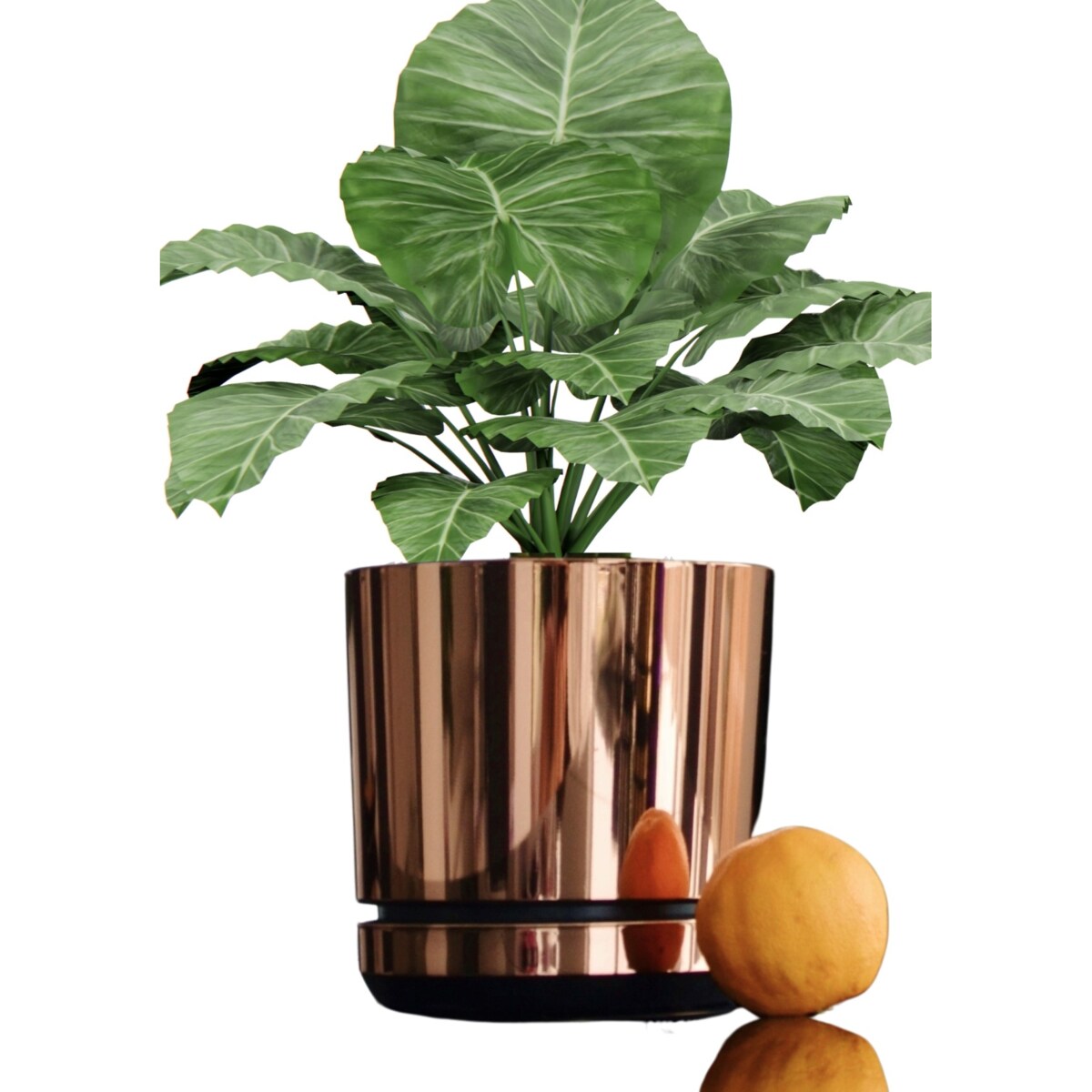 14 cm wzór ŁOSOSIOWY Doniczka z podstawką nowoczesna elegancka różowe złoto glamour wysoki połysk industrialny loft retro