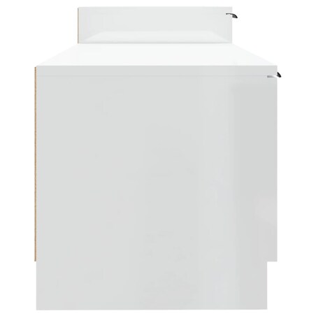 vidaXL Szafka pod telewizor, wysoki połysk, biała, 158,5x36x45 cm