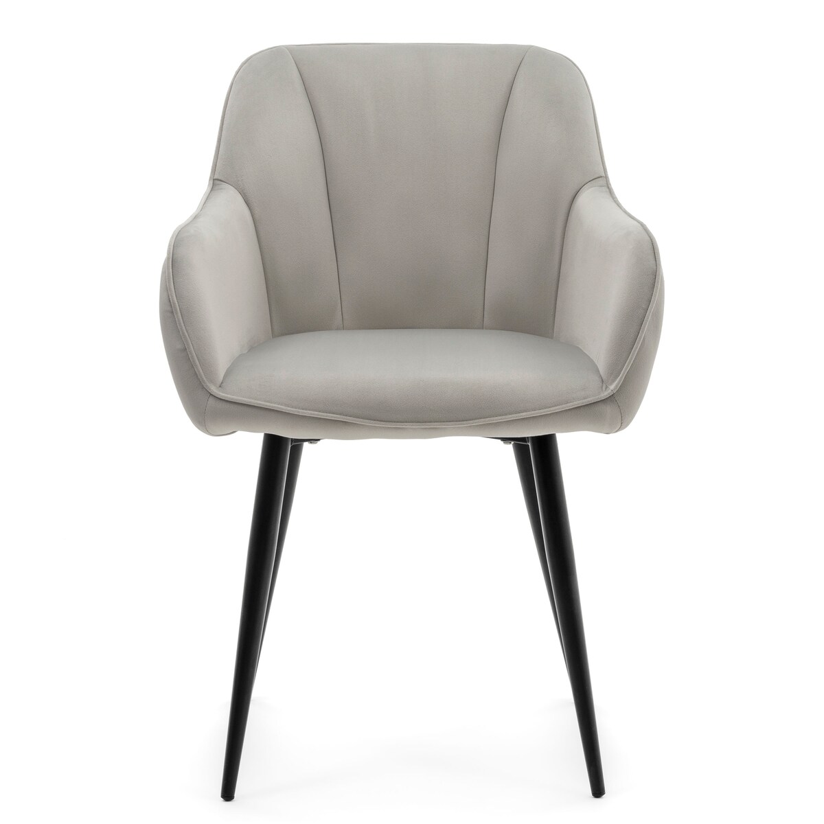 Krzesło tapicerowane welurowe LAGO velvet aksamit jasnoszare