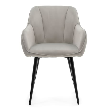 Krzesło tapicerowane welurowe LAGO velvet aksamit jasnoszare