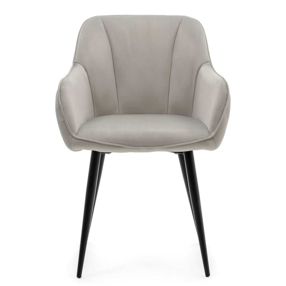 Krzesło tapicerowane welurowe LAGO velvet aksamit jasnoszare