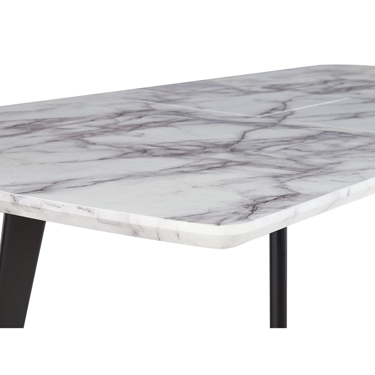 Stół do jadalni rozkładany 160/200 x 90 cm efekt marmuru z czarnym MOSBY