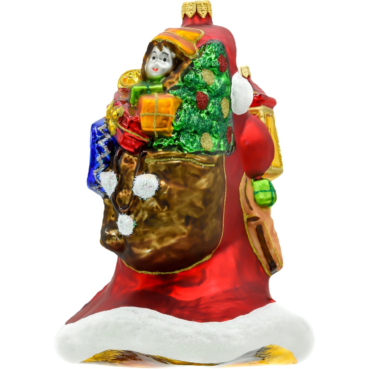 Bombka choinkowa - Święty Mikołaj z lampionem