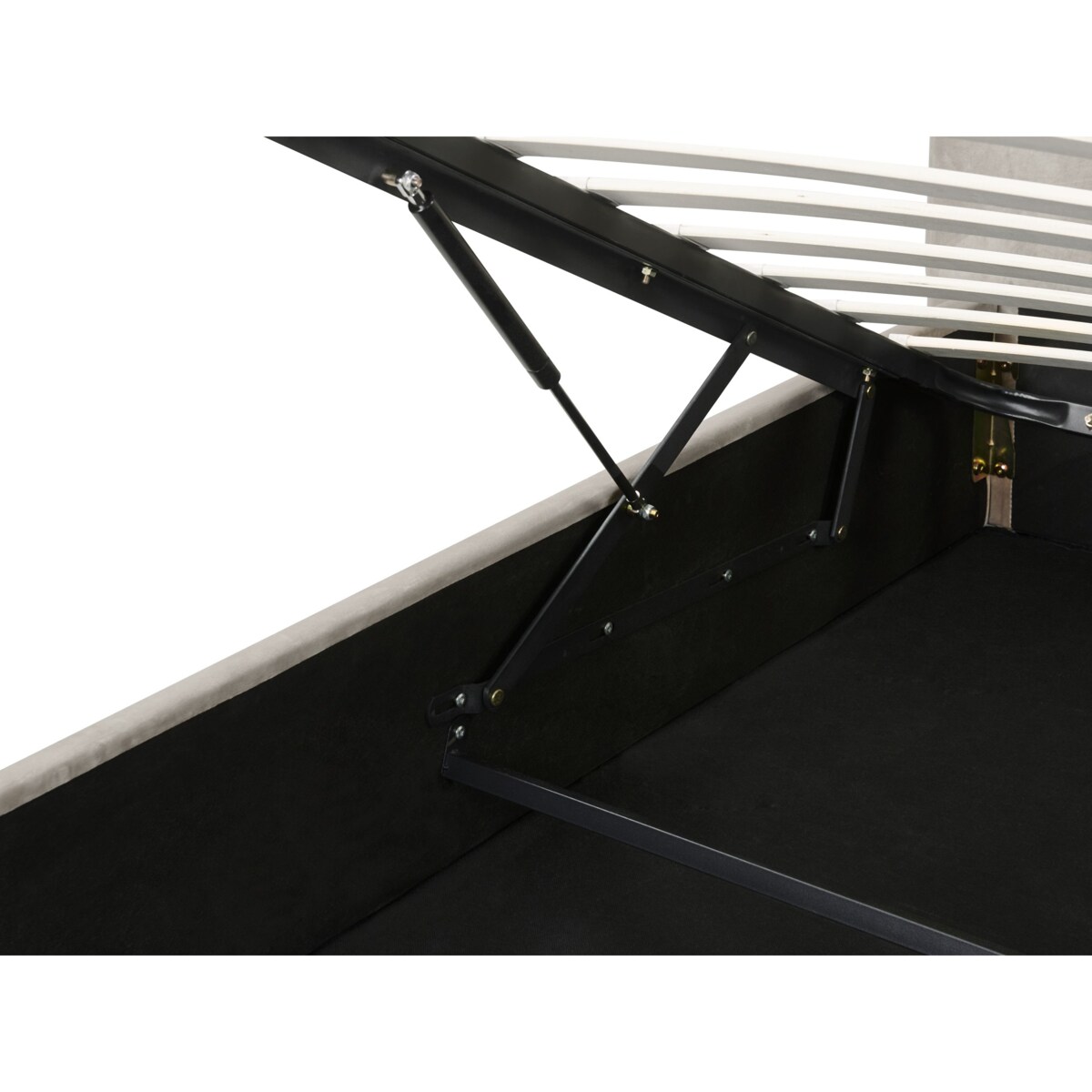 Łóżko z pojemnikiem Welur LAVAUR 180 x 200 cm Beżowoszary