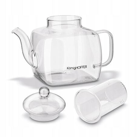 DZBANEK Z ZAPARZACZEM szklanym sitko imbryk czajnik na zioła herbatę 1,2 L