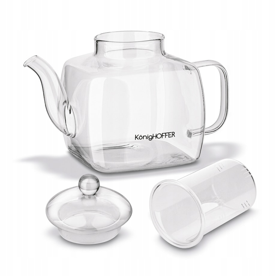 DZBANEK Z ZAPARZACZEM szklanym sitko imbryk czajnik na zioła herbatę 1,2 L