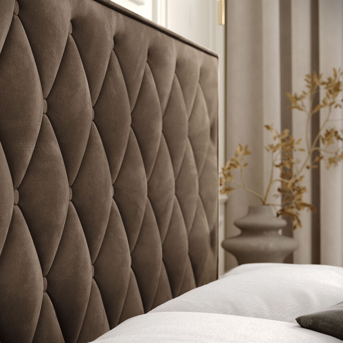 Łóżko kontynentalne INEZ, pojemnik na pościel, 140x200, Royal Velvet 196, topper