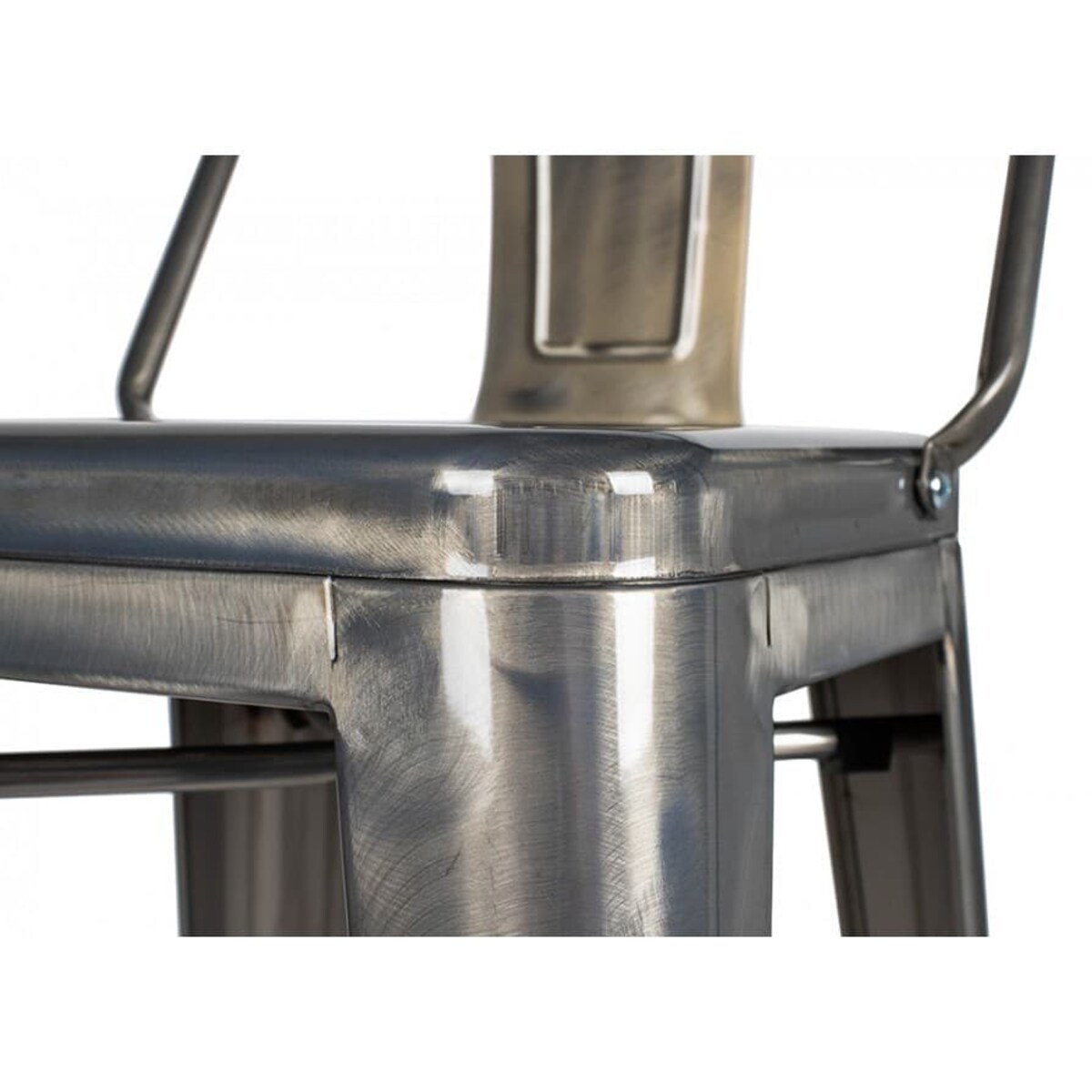 Krzesło barowe hoker Tower back KH010100972 King Home metal srebrny chrom