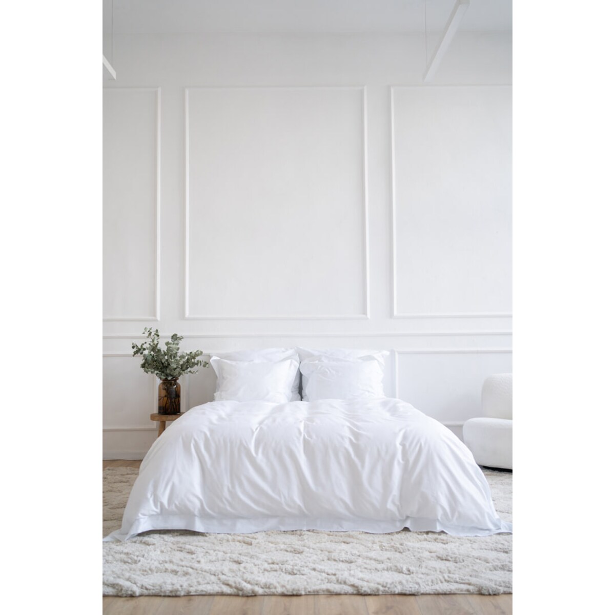 Pościel satynowa exclusive pure white 150 x 200 + 50 x 60 cm