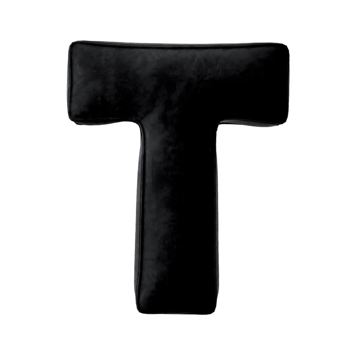 Poduszka literka T, głęboka czerń, 35x40cm, Posh Velvet