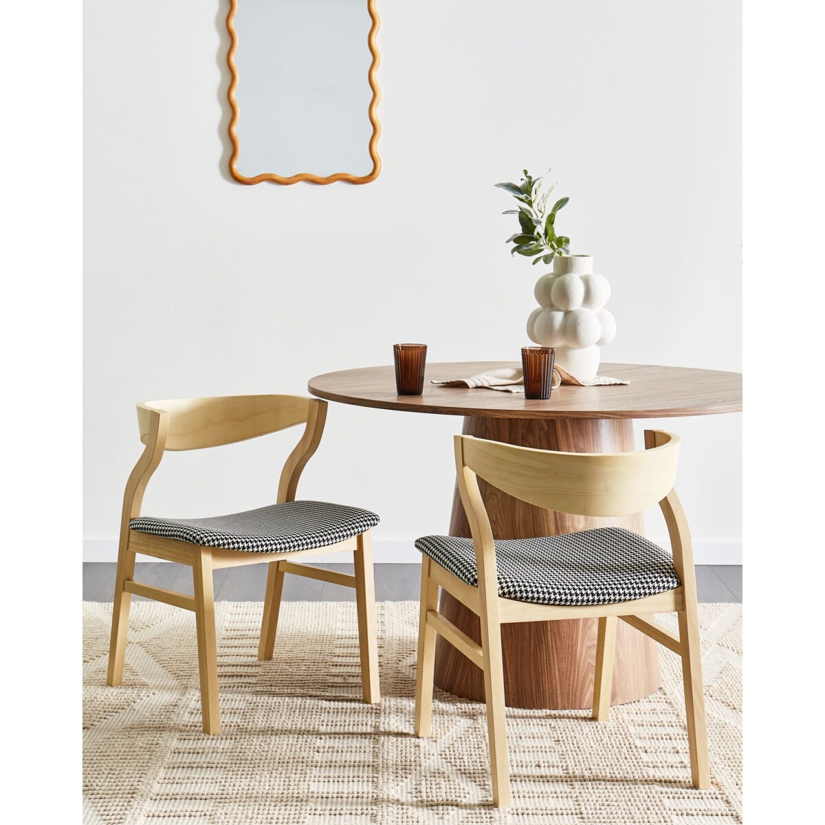 Krzesło do jadalni Zestaw 2 Czarno-biały MAROA