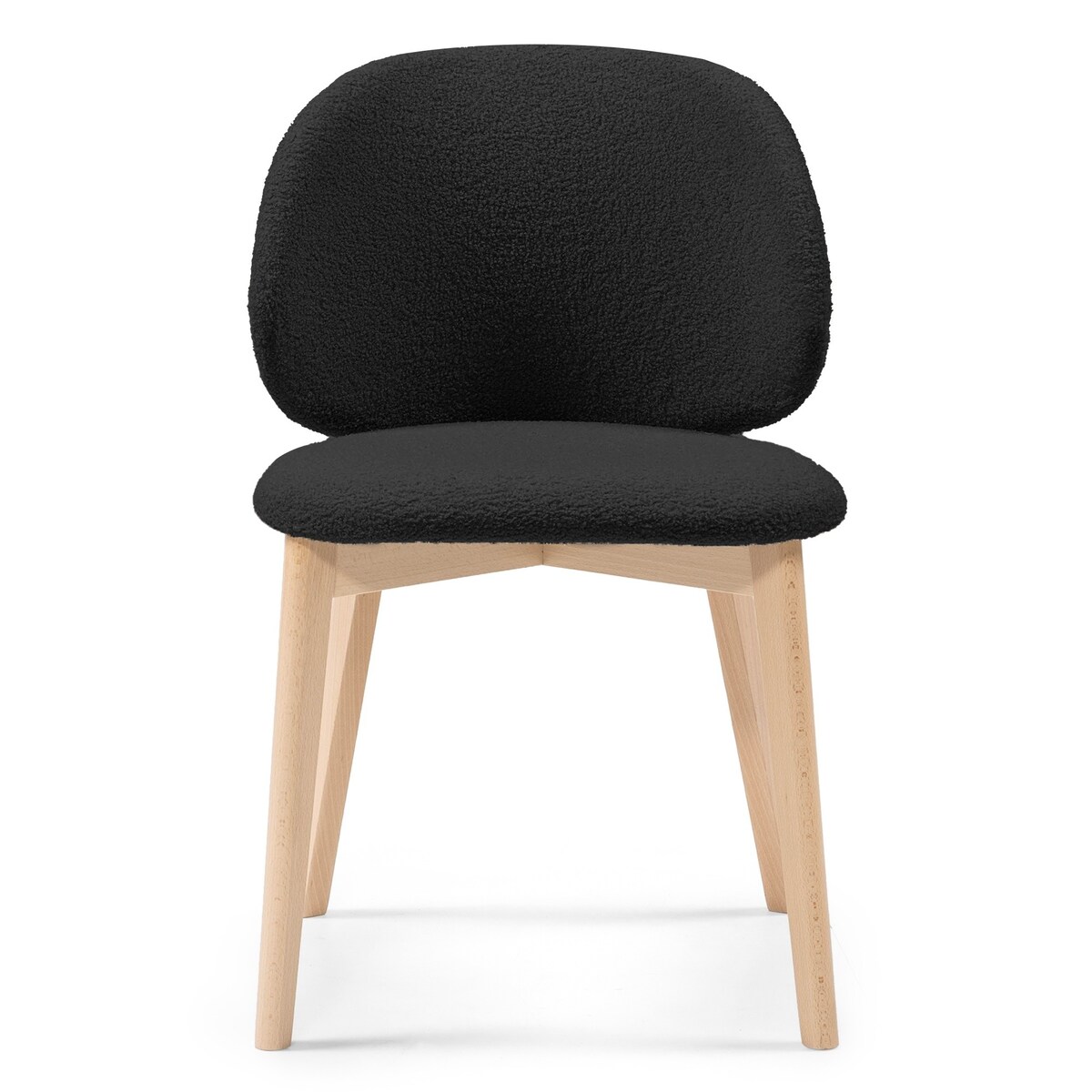 Krzesło SELMA -V czarne/buk/boucle 79x48x48 cm