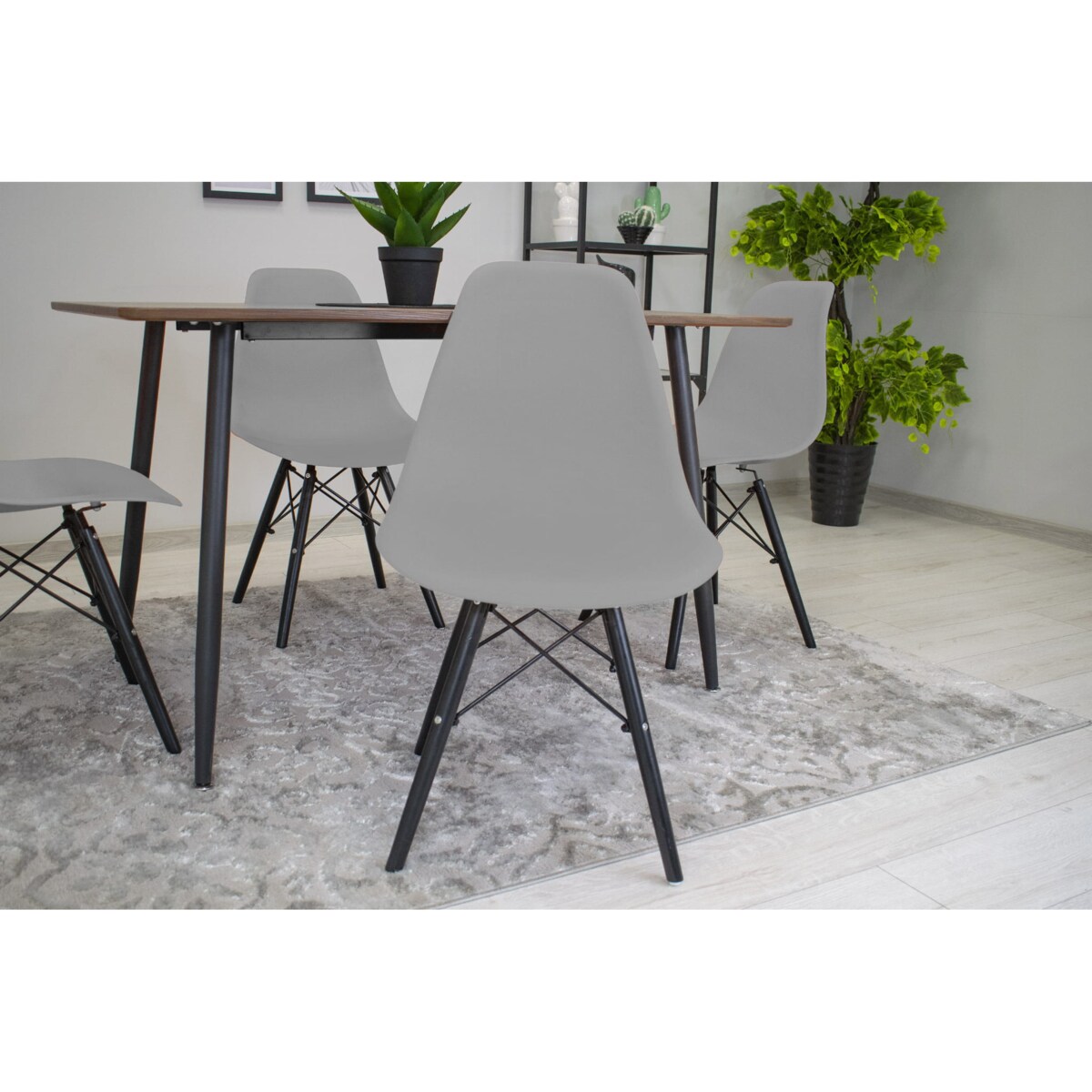 Krzesło Do Jadalni Kuchni Salonu Osaka Szare / Nogi Czarne X 3